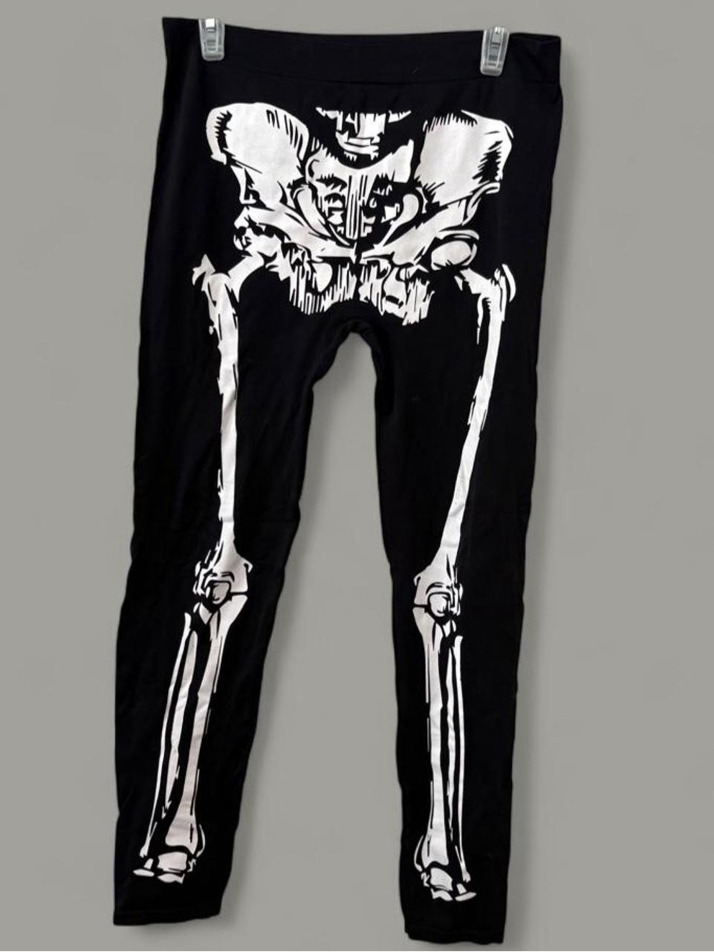 Spirit Black Leggings with White Skeleton Hip-to-Toe Graphic
